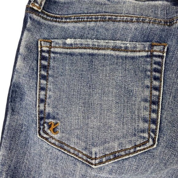 Kut From The Kloth Reese Ankle Crop Straight Leg Two Tone Raw Hem Jeans US 2 - Picture 10 of 15